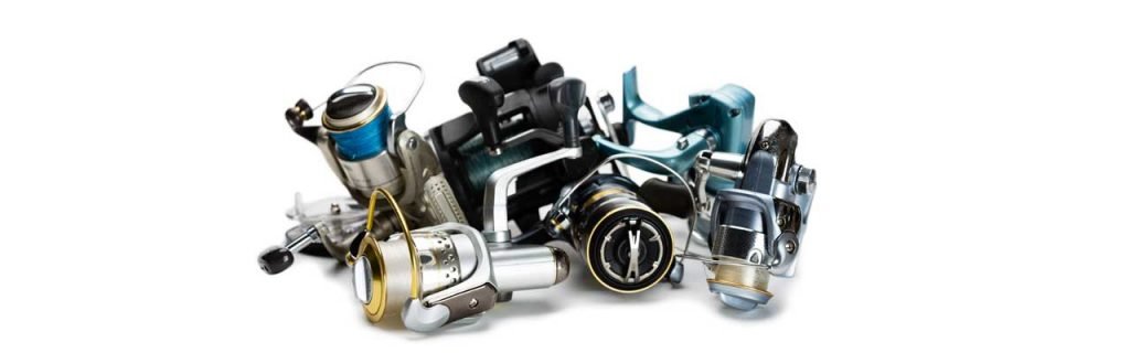 Photo of various fishing reels.