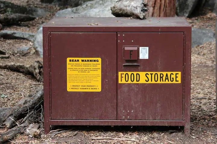 Yosemite National Park, California, United States - bear proof food storage locker.