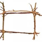 twig frame on white background.